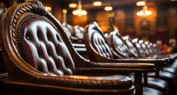wooden-courtroom-featuring-black-leather-seating